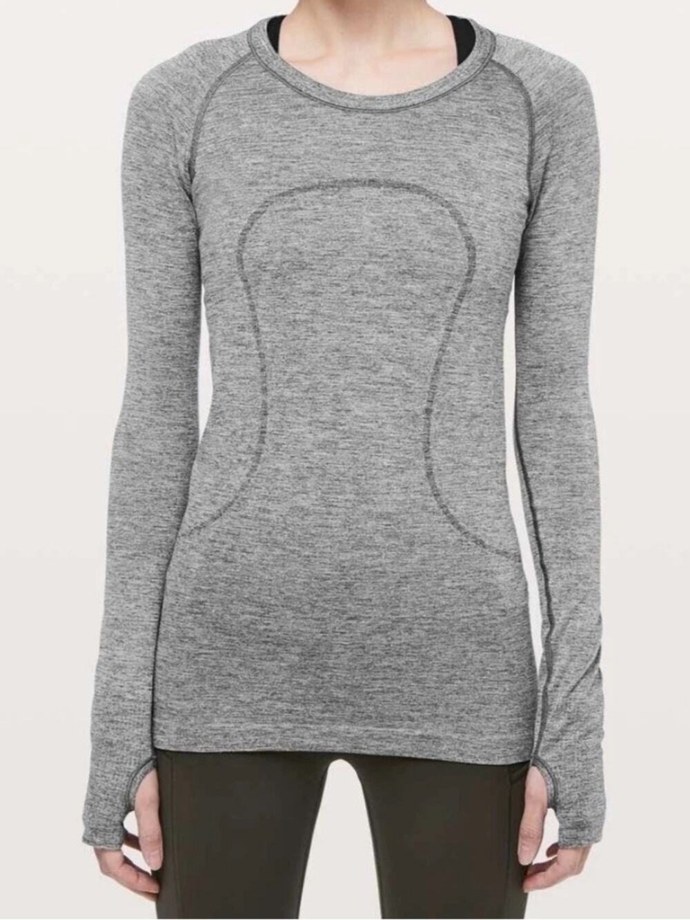 LULULEMON 6 Run Swiftly Tech Sparkle Long Sleeve Shirt Running Athletic Top
